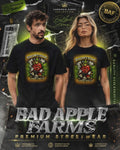 Bad Apple Farms T-Shirt — Crowned Grinning Apple Graphic Tee - BadApple Farms Cannabis Kings Co. By Golden Apple Connections