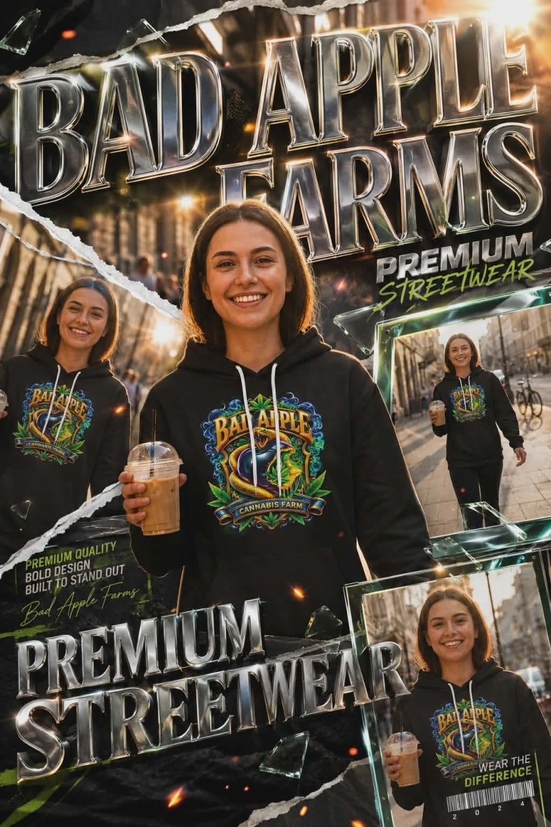 Bad Apple Surf Hoodie – Vintage Surf Skull Graphic Pullover - BadApple Farms Cannabis Kings Co. By Golden Apple Connections