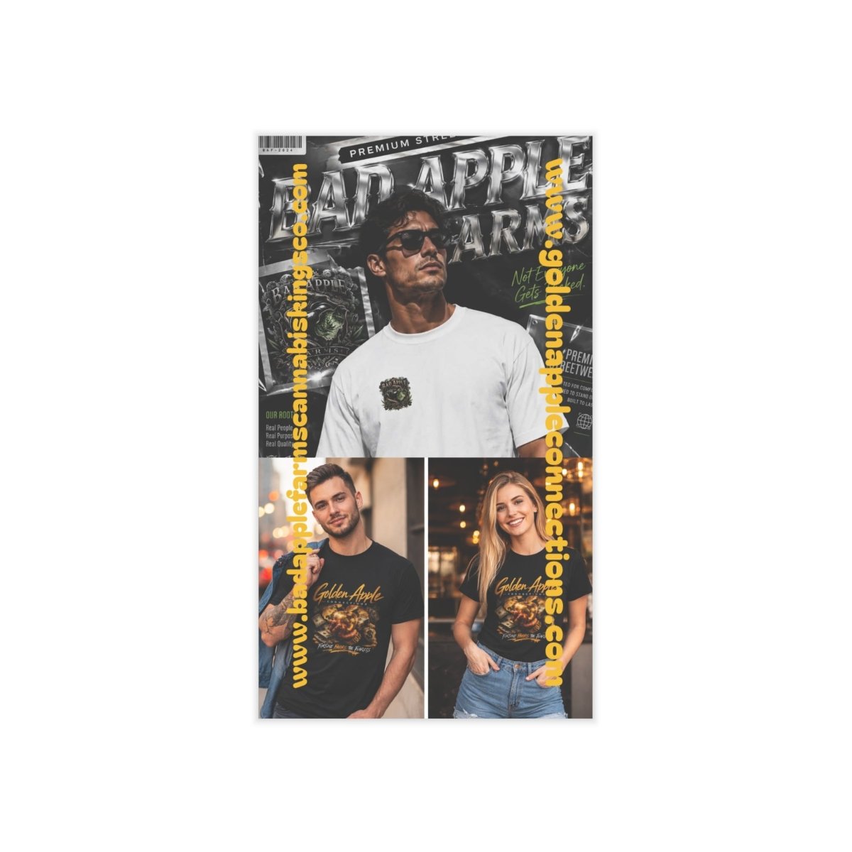 Business Cards — Bold Urban Brand Promo Cards - BadApple Farms Cannabis Kings Co. By Golden Apple Connections