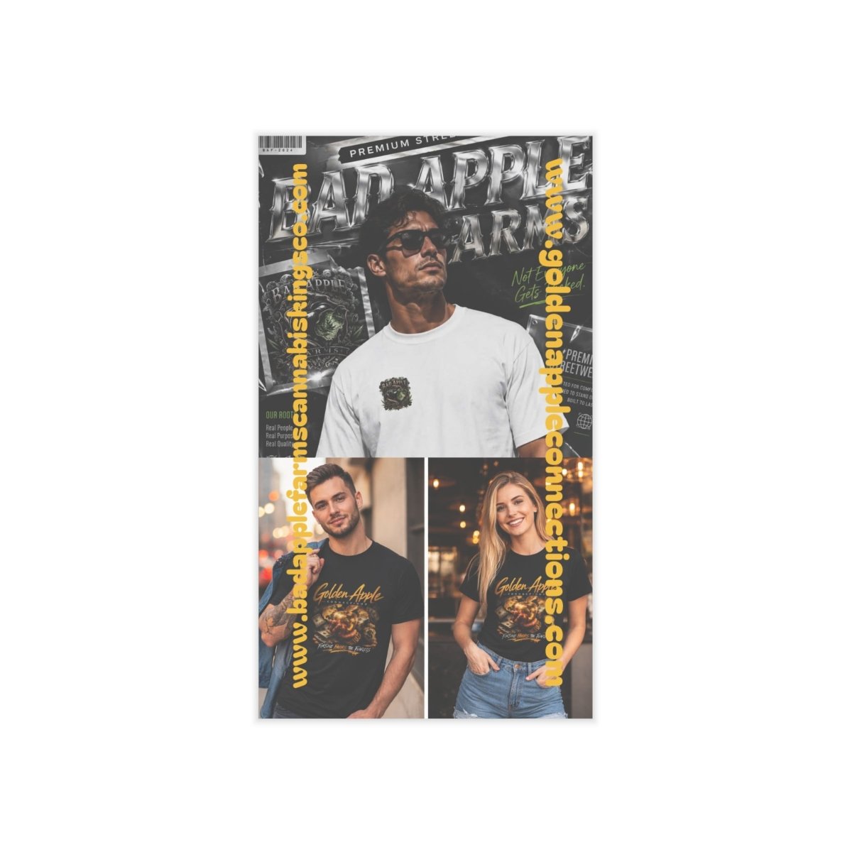 Business Cards — Bold Urban Brand Promo Cards - BadApple Farms Cannabis Kings Co. By Golden Apple Connections